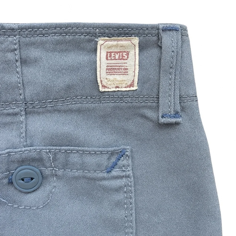 Levi’s Women’s Cargo Shorts Blue 100% Cotton Size 8 | 10” Inseam Utility Style